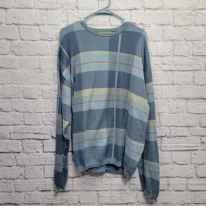 VTG Tricots St Raphael Plaid Colorblock Sweater‎ Mens XL Preppy Skater Academia